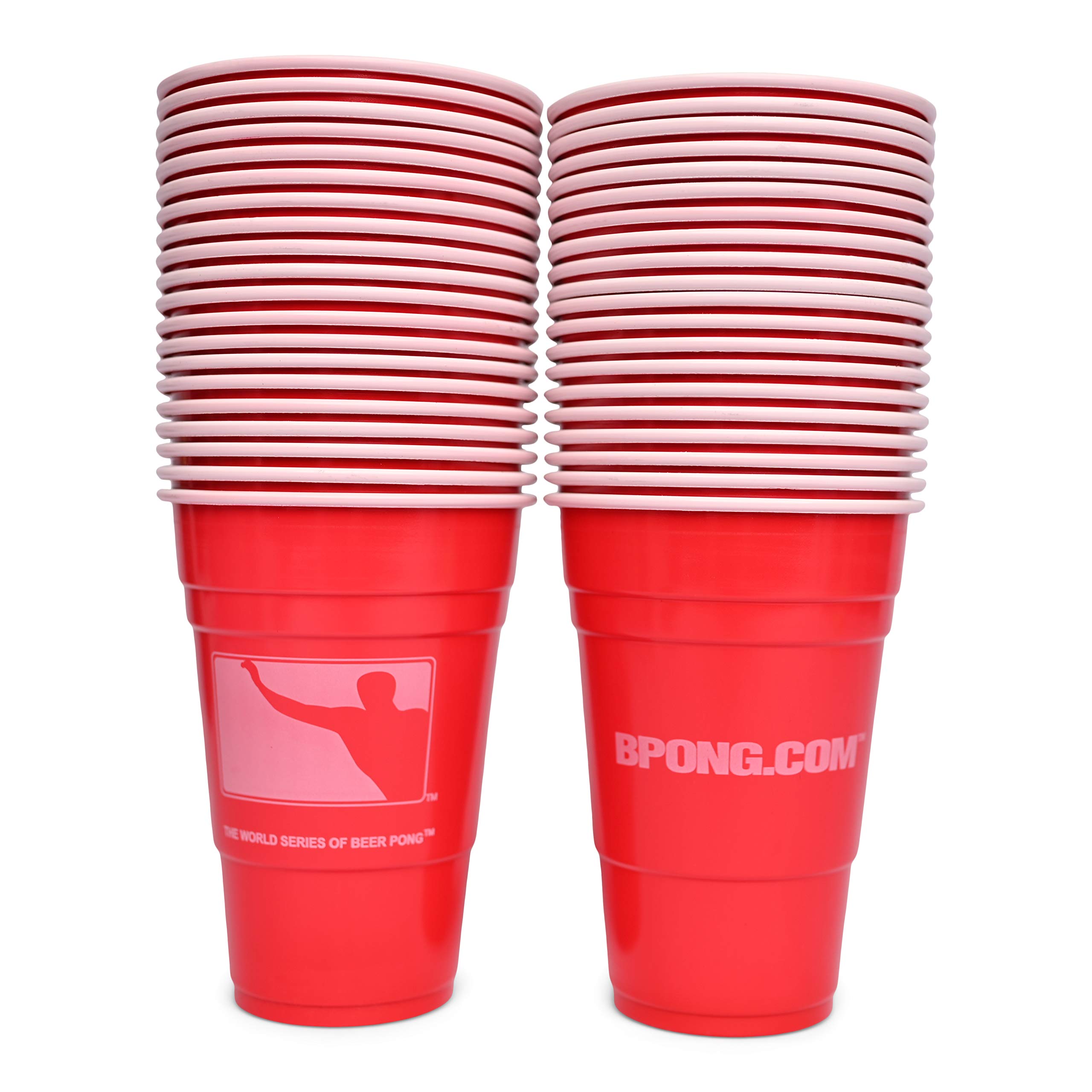 Red Party Beer Pong Cups by BPONG - 40 x Red, 15 oz. Cups